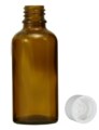 Braunglasfläschchen 50 ml, Verschluss mit Tropfer U1, schnell tropfend, 114 Stk / Safepack