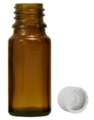 Brown glass bottles, 30 ml, with pellet dispenser and white cap