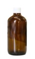 Braunglasfläschchen 100 ml, Globuliausgießer mit weißem Verschluss, 68 Stk