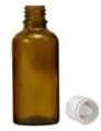Brown glass bottles, 50 ml with closure and dropper U2