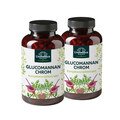 2er-Sparset: Glucomannan + Chrom - Abnehmkapseln mit 4200 mg Glucomannan aus der Konjakwurzel + 100 µg Chrom pro Tagesdosis (6 Kapseln) - 2 x 180 Kapseln - von Unimedica