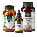 Lot: OPC Forte - 800 mg d'extrait de pépins de raisin - 180 gélules ET magnésium forte - 400 mg - 365 gélules ET Vitamine D3 / K2 MK7 All-trans 50 ml - par Unimedica