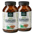 Set: Organic Turmeric  with Organic Barley Grass from Germany - 2700 mg organic turmeric and 1500 mg organic barley grass per daily dose  (6 capsules) - 2 x 240 capsules - from Unimedica