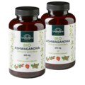 Lot de 2: Ashwagandha BIO  1 800 mg par dose journalière (3 gélules)  hautement dosé - 2 x 180 gélules - par Unimedica