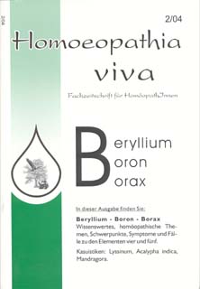 Homoeopathia viva 04-2 Beryllium - Boron - Borax/Zeitschrift