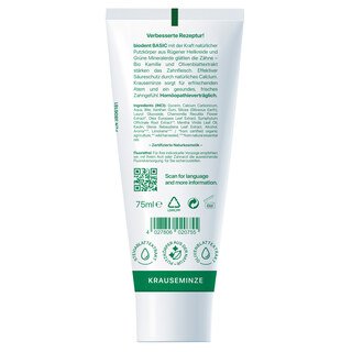 3er-Sparset: BIODENT basicS fluoridfrei - Zahncreme - 3 x 75 ml