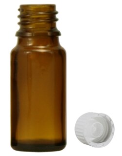 Braunglasfläschchen 30 ml mit Globuliausgießer mit weißem Verschluss