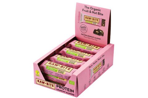 Raw Bite Riegel Bio - Protein Crunchy Almond - 12 x 45 g