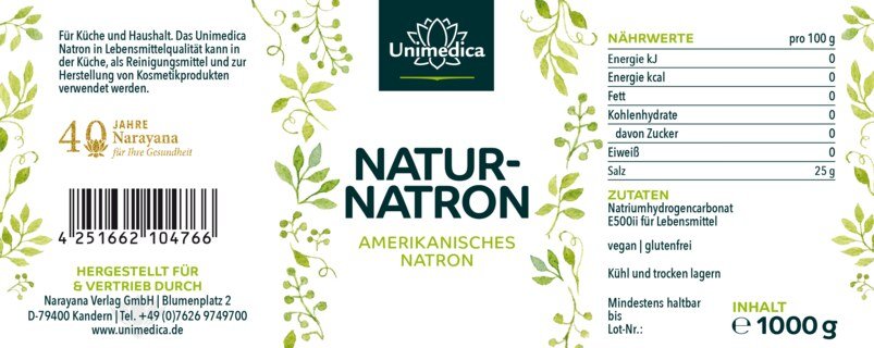 Naturnatron - Amerikanisches Natron - 1 kg - von Unimedica