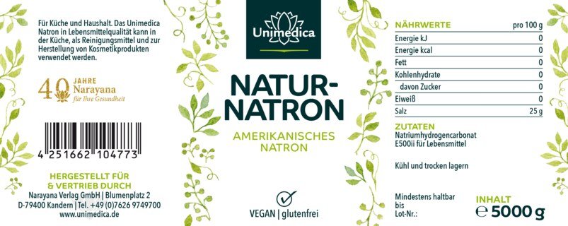 Naturnatron - Amerikanisches Natron - 5 kg - von Unimedica