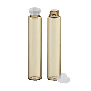 Rolled-edge glass vials 2g brown/