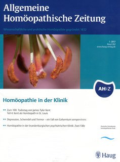 AHZ 2017/1 - Homöopathie in der Klinik/AHZ