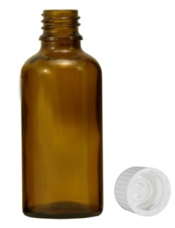 Brown glass bottles, 50 ml with closure and dropper U1/