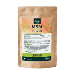 MSM Pulver 400 g  Reinheitsgrad 99 % - 1.000 mg pro Tagesdosis ( 1/2 Messlöffel) - von Unimedica/