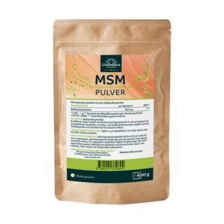 MSM Pulver 400 g Reinheitsgrad 99 % - 1.000 mg pro Tagesdosis - Sonderangebot kurze Haltbarkeit - von Unimedica/ MSM Pulver 400 g Reinheitsgrad 99 % - 1.000 mg pro Tagesdosis - Sonderangebot kurze Haltbarkeit - von Unimedica/