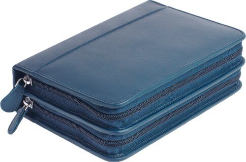 120er Taschenapotheke leer - OMEO - Rindnappa-Leder, blau