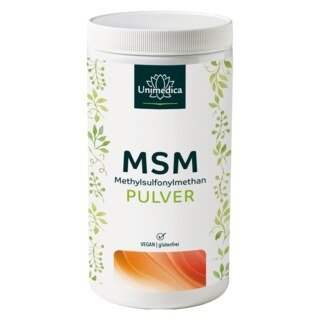 MSM Pulver - 1000 mg pro Tagesdosis (½ Messlöffel) - Reinheitsgrad 99 % - 1000 g - von Unimedica