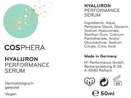 Hyaluron Performance Serum von Cosphera - Hochdosiert - 50 ml
