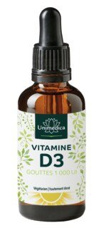 Vitamine D3 gouttes - 1000 U.I./25 µg par dose journalière - 50 ml - Unimedica