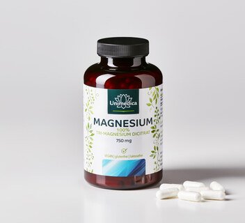 Magnesium - 750 mg Tri-Magnesium Dicitrat - 180 Kapseln - von Unimedica
