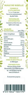 Huile de de nigelle non filtrée (cumin noir) - 1000 ml - Unimedica