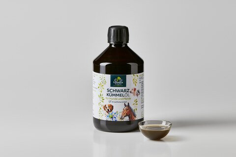 Huile de nigelle (cumin noir) pour chiens et chevaux - pressé à froid - 500 ml - d'Unimedica