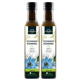 Lot de 2: Huile de nigelle (cumin noir) filtrée - 2 x 250 ml - Unimedica/