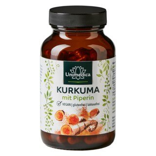 Curcumin with Piperine - 300 mg curcuminoids and 10 mg piperine per daily dose (1 capsule) - 90 capsules - from Unimedica/