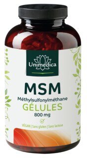 Gélules MSM - 1600 mg par dose journalière - 365 gélules - Unimedica