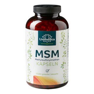 MSM - 1600 mg pro Tagesdosis (2 Kapseln) - hochdosiert - 365 Kapseln - von Unimedica/