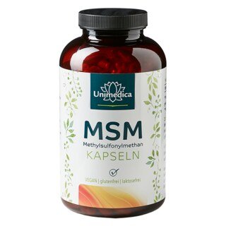 MSM - 1600 mg pro Tagesdosis (2 Kapseln) - hochdosiert - 365 Kapseln - von Unimedica