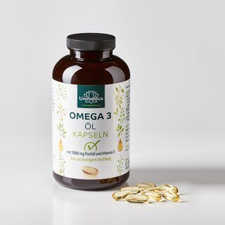 Omega 3 Fischöl - aus nachhaltigem Fischfang - 1000 mg - 400 Kapseln - von Unimedica