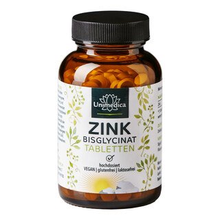 Zink Bisglycinat - 25 mg pro Tagesdosis (1 Tablette) - hochdosiert - 365 Tabletten - von Unimedica