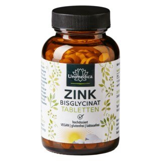 Zink Bisglycinat - 25 mg pro Tagesdosis (1 Tablette) - hochdosiert - 365 Tabletten - von Unimedica/