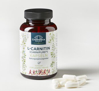 L-Carnitin (Carnipure®) - 2000 mg pro Tagesdosis (4 Kapseln) - 120 Kapseln - von Unimedica