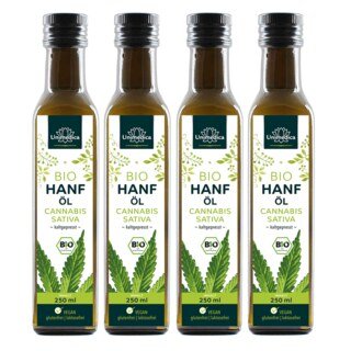 4er-Sparset: Bio Hanföl  1.000 ml (4 x 250 ml) - von Unimedica/