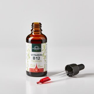 Vitamin B12 Tropfen - mit 500 µg Vitamin B12 pro Tagesdosis (2 Tropfen) -  ohne Alkohol -  VEGAN - 50 ml - von Unimedica