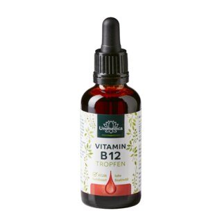 Vitamin B12 Tropfen - mit 500 µg Vitamin B12 pro Tagesdosis (2 Tropfen) -  ohne Alkohol -  VEGAN - 50 ml - von Unimedica/