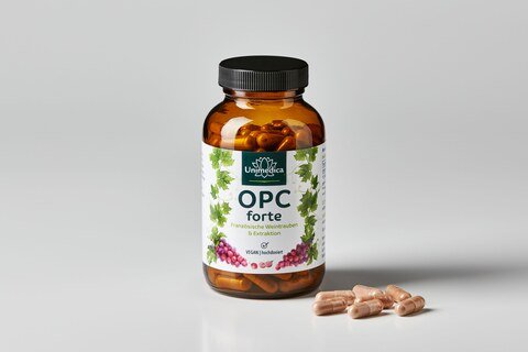 OPC forte - 800 mg Traubenkernextrakt pro Tagesdosis (2 Kapseln) - 180 Kapseln - aus Wasserextraktion - von Unimedica