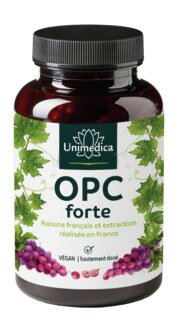 OPC forte - 800 mg d'extrait de pépins de raisin par dose journalière (2 gélules) - 180 gélules - obtenu par extraction aqueuse - par Unimedica