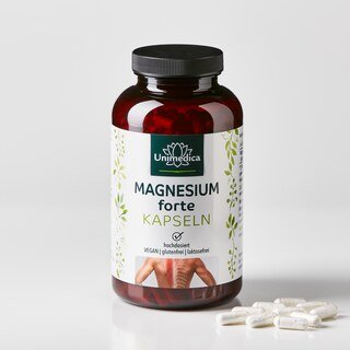 Magnesium forte - 400 mg Magnesium pro Tagesdosis (1 Kapsel) - 365 Kapseln - von Unimedica