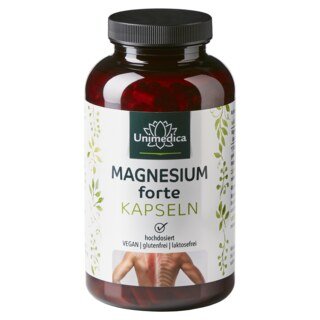 : Magnesium forte - 400 mg elementares Magnesium pro Tagesdosis - 365 Kapseln - von Unimedica