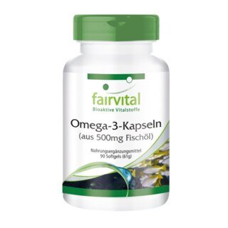Omega-3 Capsules with 500 mg Fish Oil - 90 Softgels