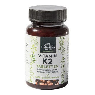 Vitamin K2 - MK7-All-trans - 200 µg pro Tagesdosis (1 Tablette) - 120 Tabletten - von Unimedica/