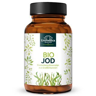 Bio Jod Kapseln - 150 µg natürliches Jod aus Knotentang Braunalgen - 365 Kapseln - von Unimedica/