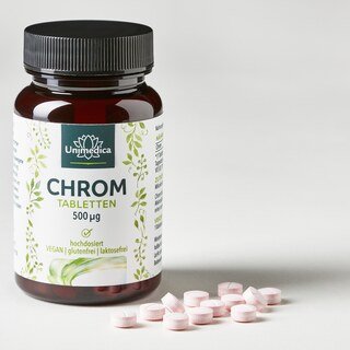 Chrom - 500 µg pro Tagesdosis (1 Tablette) - hochdosiert - 180 Tabletten - von Unimedica