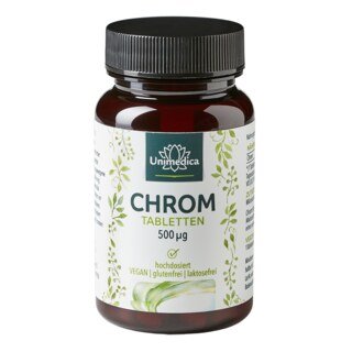 Chrom - 500 µg hochdosiert - 180 Tabletten - von Unimedica/