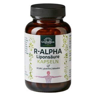 R-alpha-lipoic acid - 150 mg per daily dose (1 capsule) - 120 capsules - natural - vegan - from Unimedica/