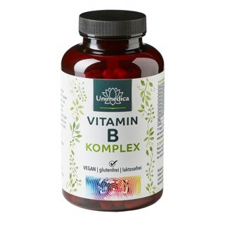 Vitamin B Komplex - hochdosiert - 180 Kapseln - mit Kofaktoren - von Unimedica/