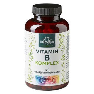 Vitamin B Komplex - hochdosiert - 180 Kapseln - mit Kofaktoren - von Unimedica